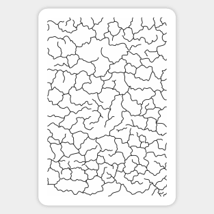 Cracked Lines Black and White Abstract Design Sticker